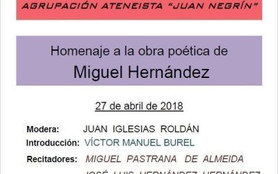 Miguel Hernandez, homenaje a la obra poética